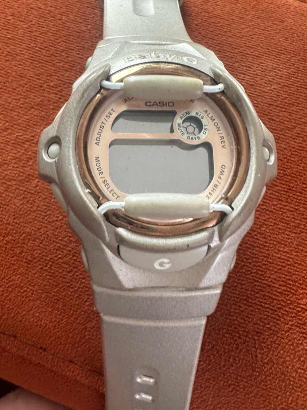 Casio Baby-G Gold Tone Watch with Rose-Gold Dial Accent